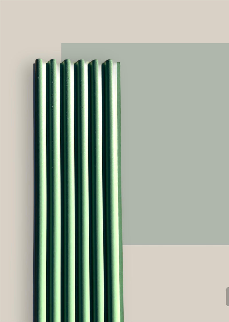 Bold green curve fluted panel - 290cm x 17cm x 2.5cm