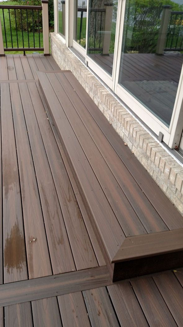 Composite floor decking brown 290cm x 14cm x 2.5 cm