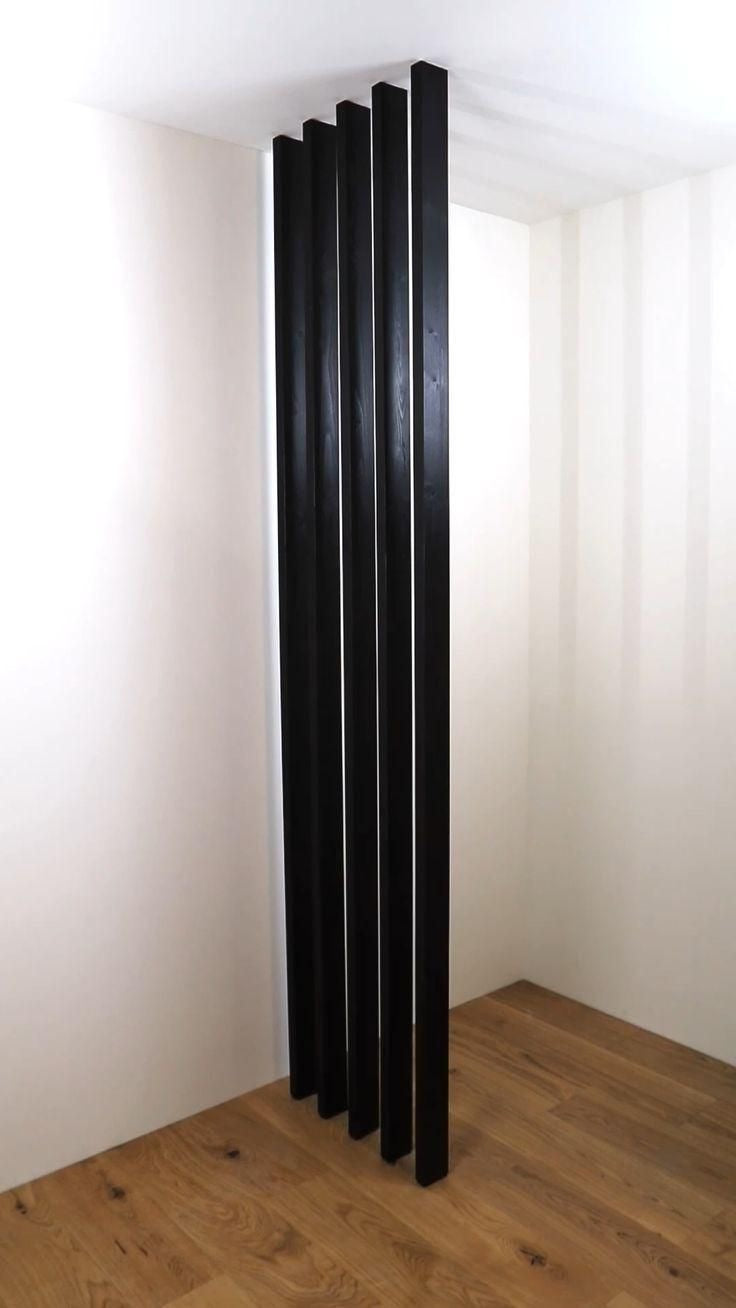 Matte black column 290cm x10 cm x 5 cm