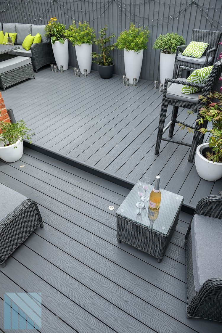 Composite decking matt black 290 cm x 14cm x2.5cm